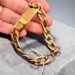 Gold-Tone Men’s ID Chain Bracelet